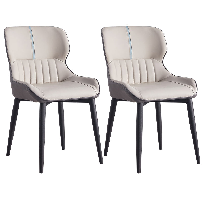 Inicio Sillón escandinavo Wingback Silla de comedor tapizada de metal