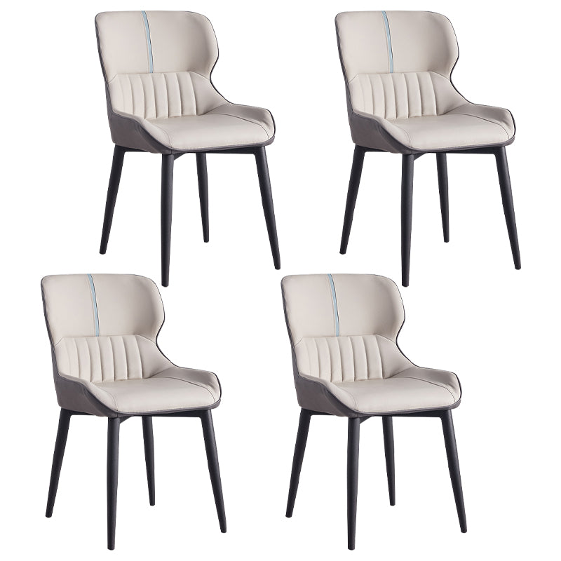 Inicio Sillón escandinavo Wingback Silla de comedor tapizada de metal