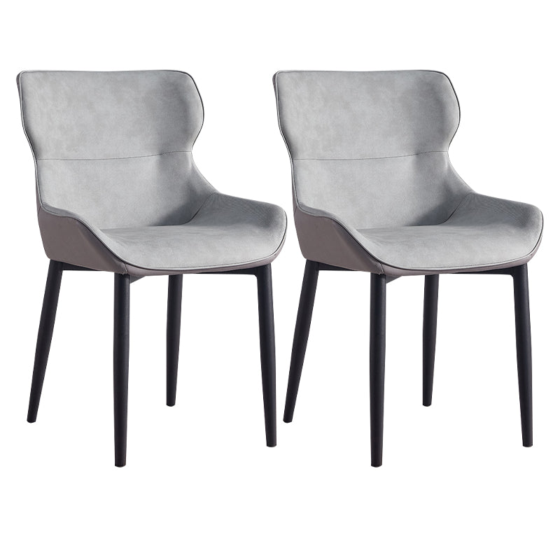 Inicio Sillón escandinavo Wingback Silla de comedor tapizada de metal