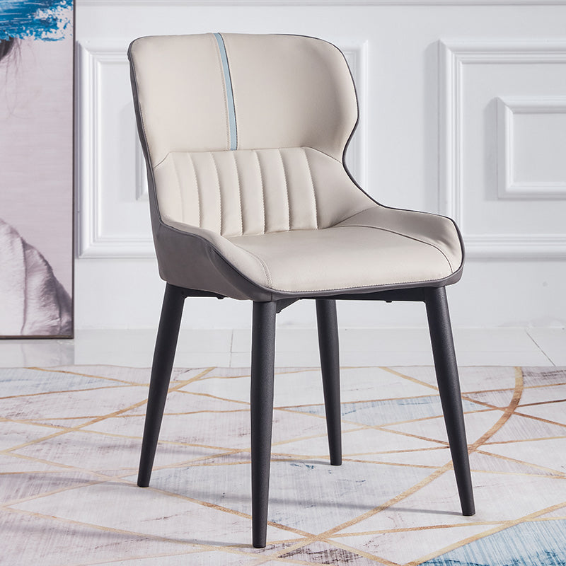 Inicio Sillón escandinavo Wingback Silla de comedor tapizada de metal