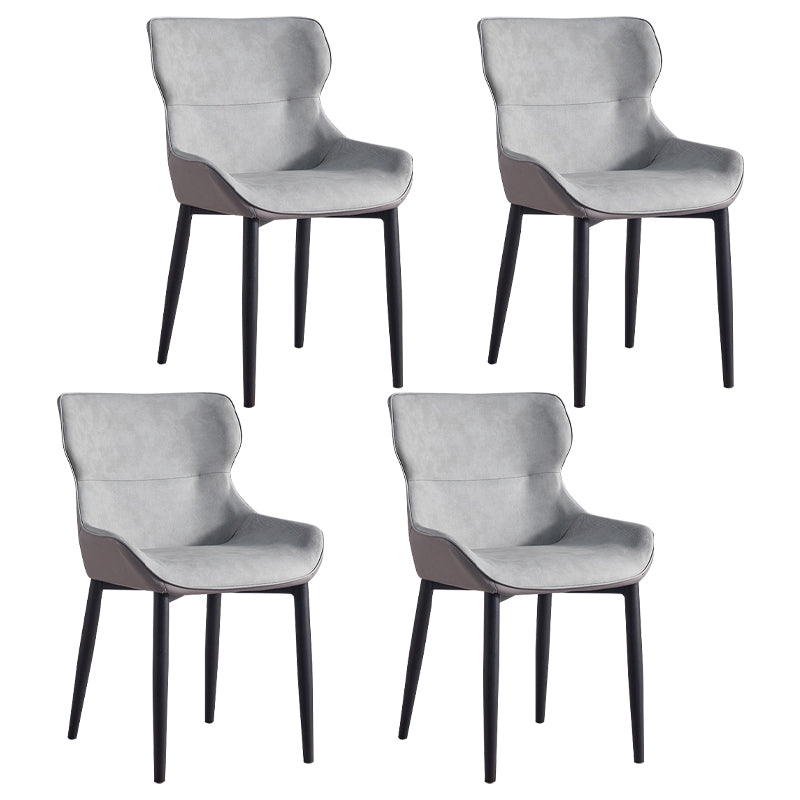 Inicio Sillón escandinavo Wingback Silla de comedor tapizada de metal