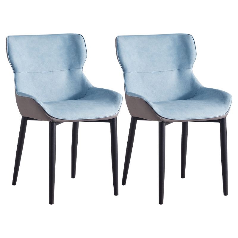 Inicio Sillón escandinavo Wingback Silla de comedor tapizada de metal