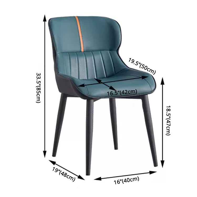 Inicio Sillón escandinavo Wingback Silla de comedor tapizada de metal