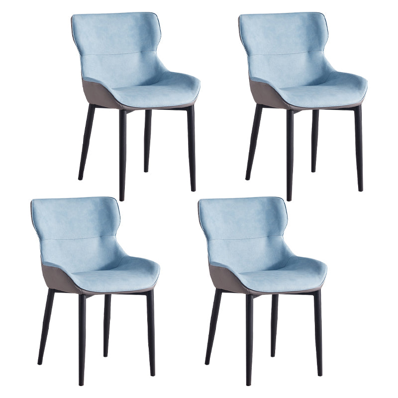 Inicio Sillón escandinavo Wingback Silla de comedor tapizada de metal