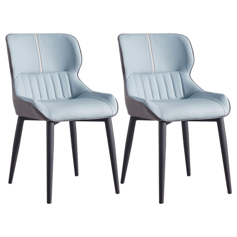 Inicio Sillón escandinavo Wingback Silla de comedor tapizada de metal