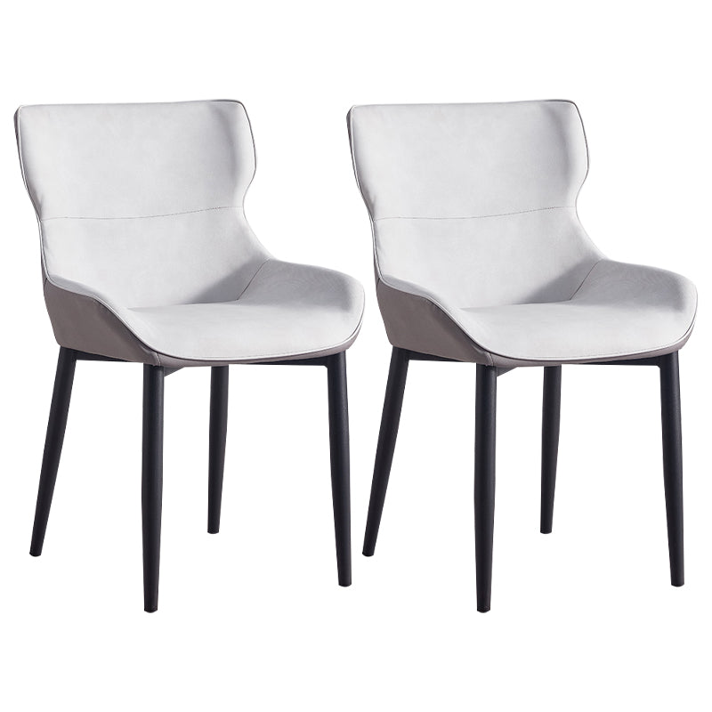 Inicio Sillón escandinavo Wingback Silla de comedor tapizada de metal