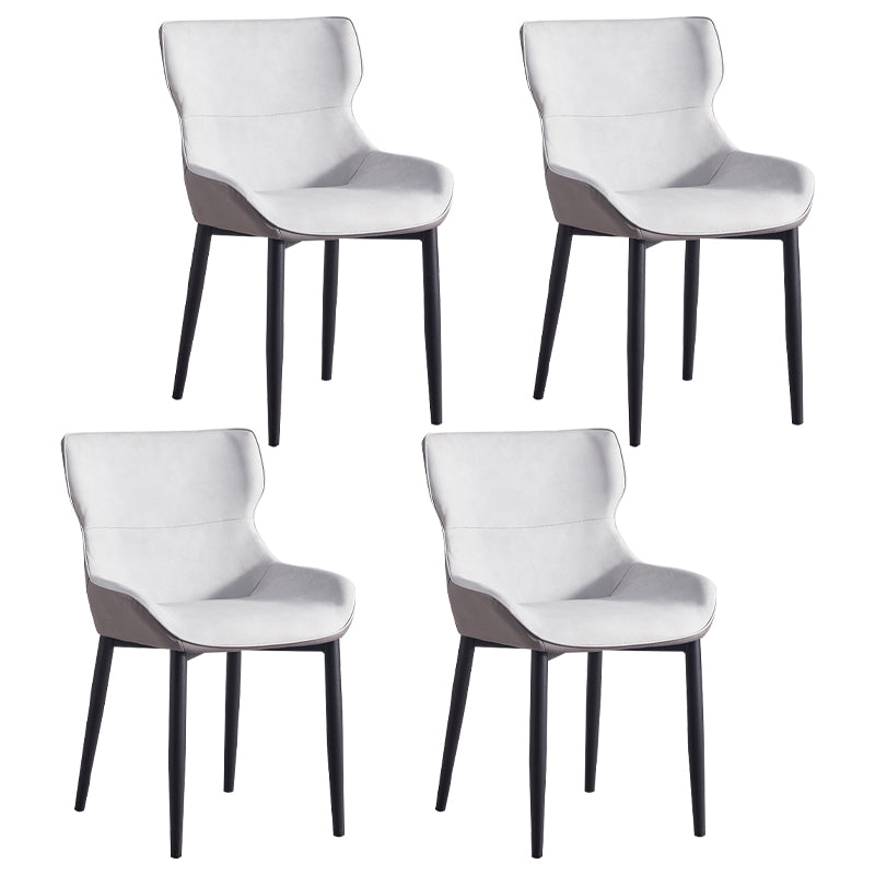 Inicio Sillón escandinavo Wingback Silla de comedor tapizada de metal