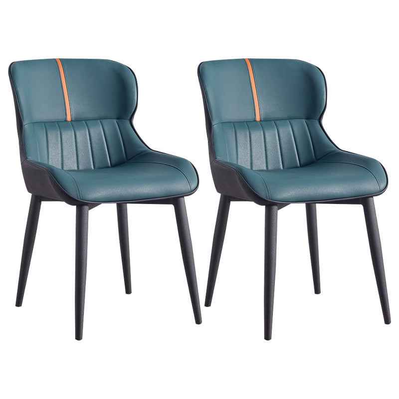 Inicio Sillón escandinavo Wingback Silla de comedor tapizada de metal