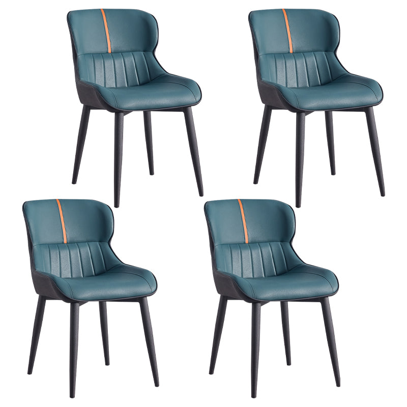 Inicio Sillón escandinavo Wingback Silla de comedor tapizada de metal