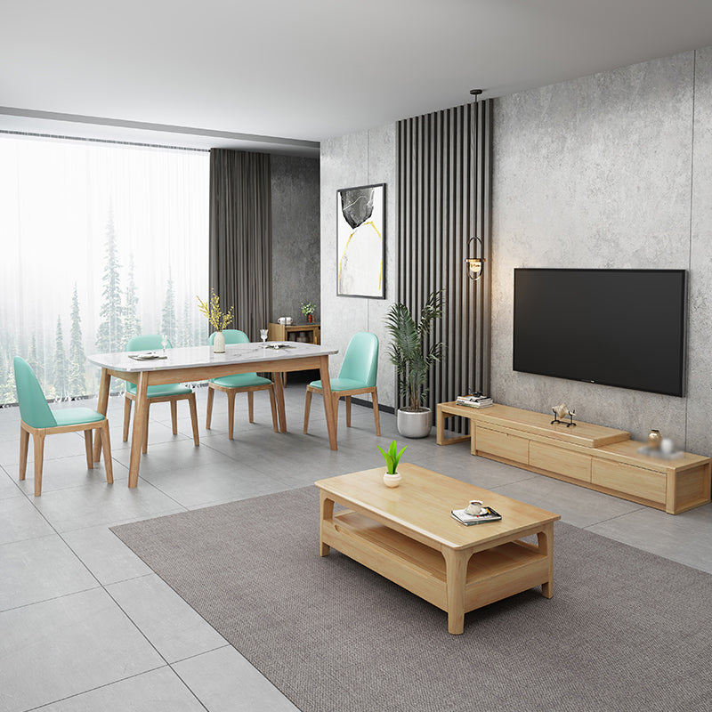 Silla lateral casera escandinava Silla de comedor tapizada de madera con respaldo macizo