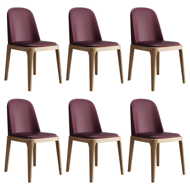 Chaise d'appoint de maison scandinave, chaise de salle à manger rembourrée en bois à dossier massif