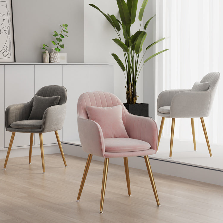 Fauteuil de salle à manger scandinave en flanelle, chaise de salle à manger de couleur mate à dossier solide