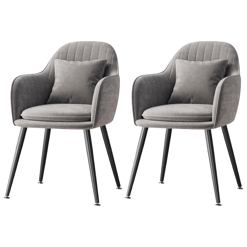 Fauteuil de salle à manger scandinave en flanelle, chaise de salle à manger de couleur mate à dossier solide