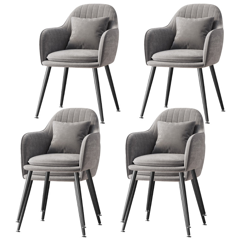Fauteuil de salle à manger scandinave en flanelle, chaise de salle à manger de couleur mate à dossier solide