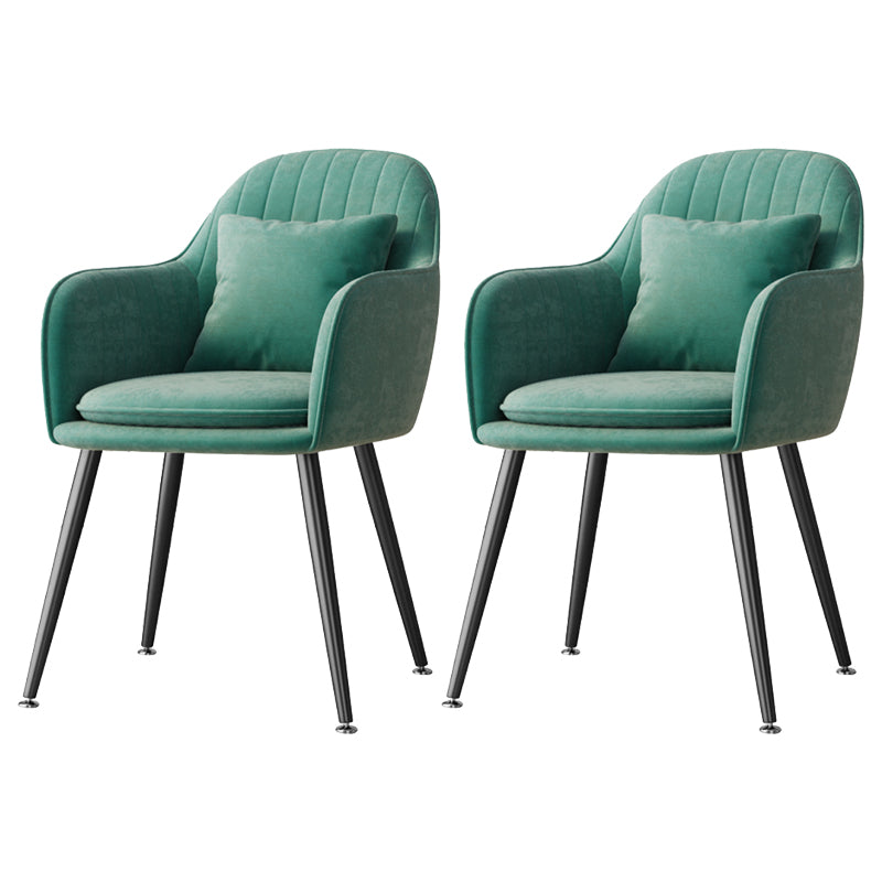Fauteuil de salle à manger scandinave en flanelle, chaise de salle à manger de couleur mate à dossier solide