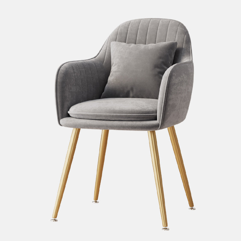 Fauteuil de salle à manger scandinave en flanelle, chaise de salle à manger de couleur mate à dossier solide