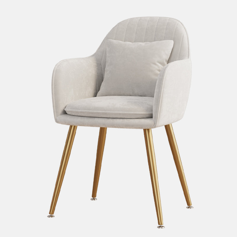 Fauteuil de salle à manger scandinave en flanelle, chaise de salle à manger de couleur mate à dossier solide