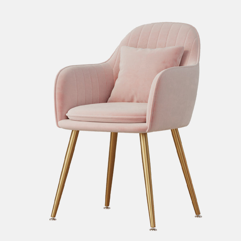 Fauteuil de salle à manger scandinave en flanelle, chaise de salle à manger de couleur mate à dossier solide