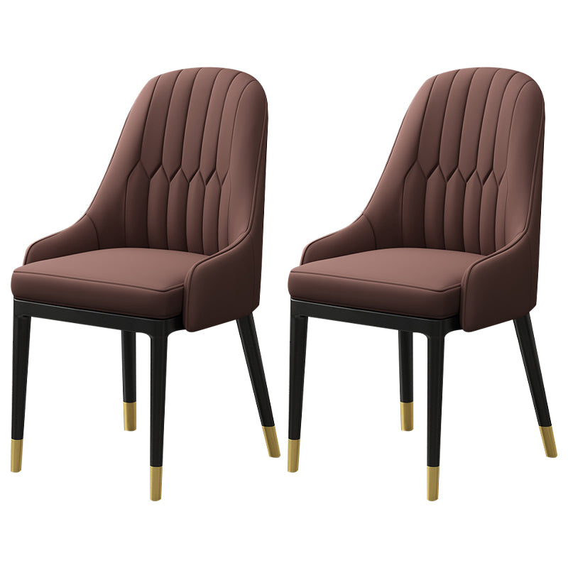 Silla de comedor de estilo escandinavo de metal, sillón de comedor Parsons para el hogar