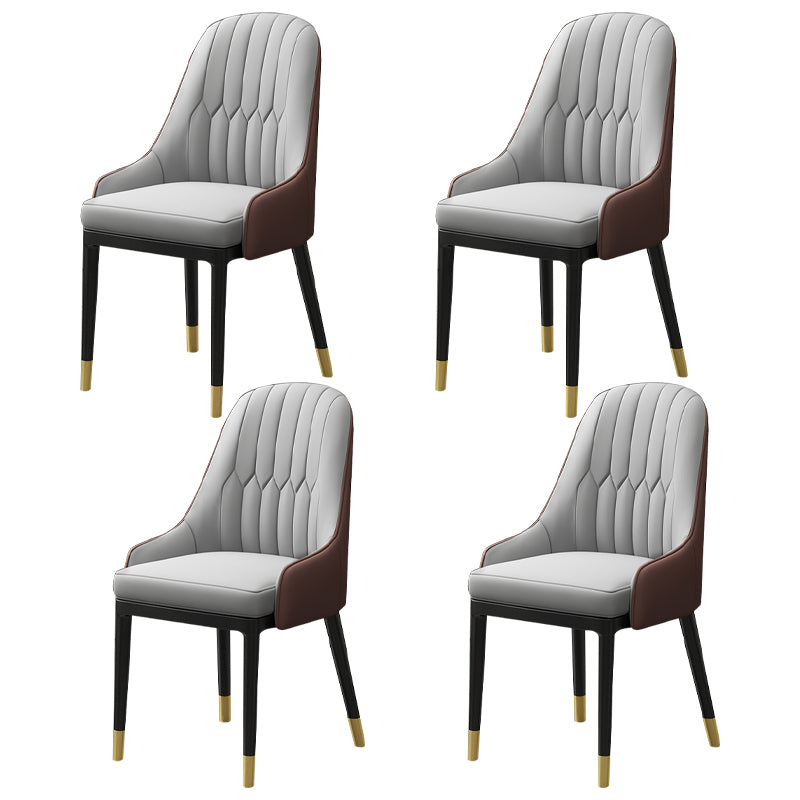 Silla de comedor de estilo escandinavo de metal, sillón de comedor Parsons para el hogar
