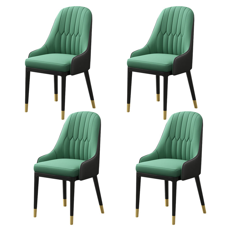 Silla de comedor de estilo escandinavo de metal, sillón de comedor Parsons para el hogar