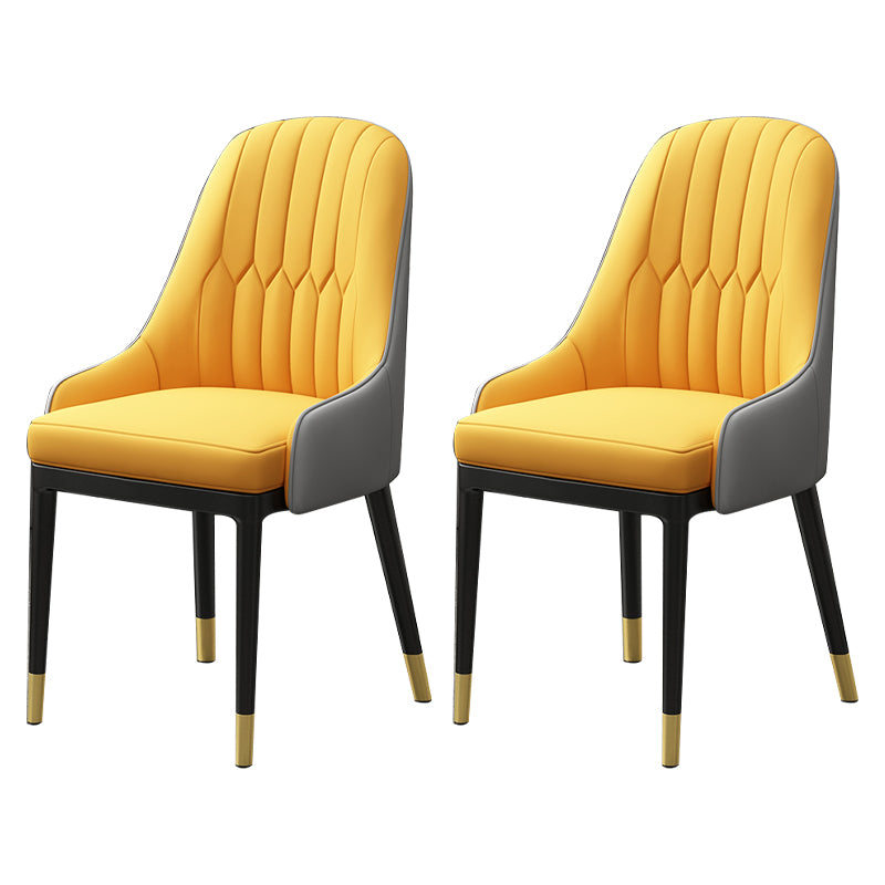 Silla de comedor de estilo escandinavo de metal, sillón de comedor Parsons para el hogar