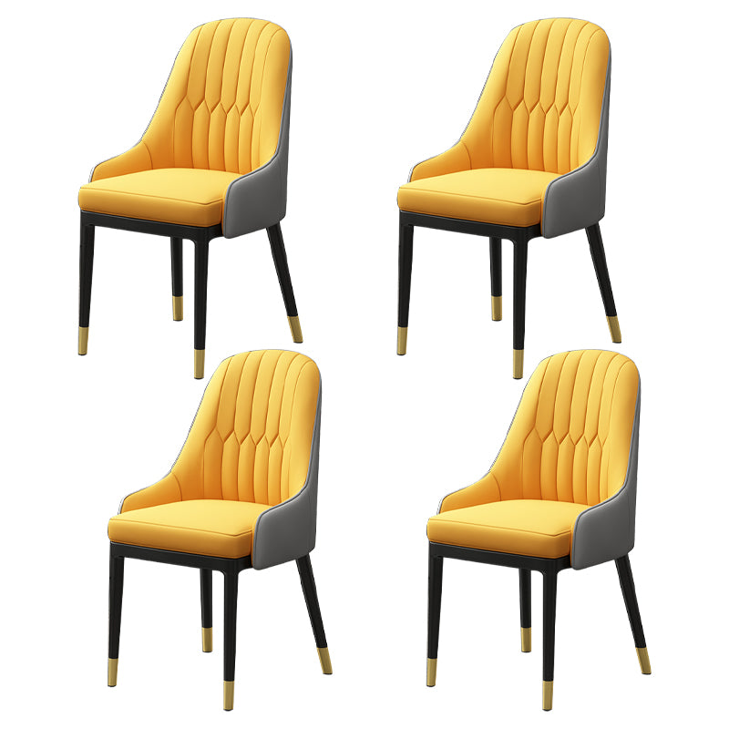 Silla de comedor de estilo escandinavo de metal, sillón de comedor Parsons para el hogar