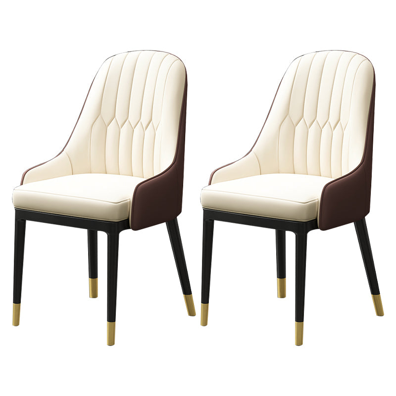 Silla de comedor de estilo escandinavo de metal, sillón de comedor Parsons para el hogar