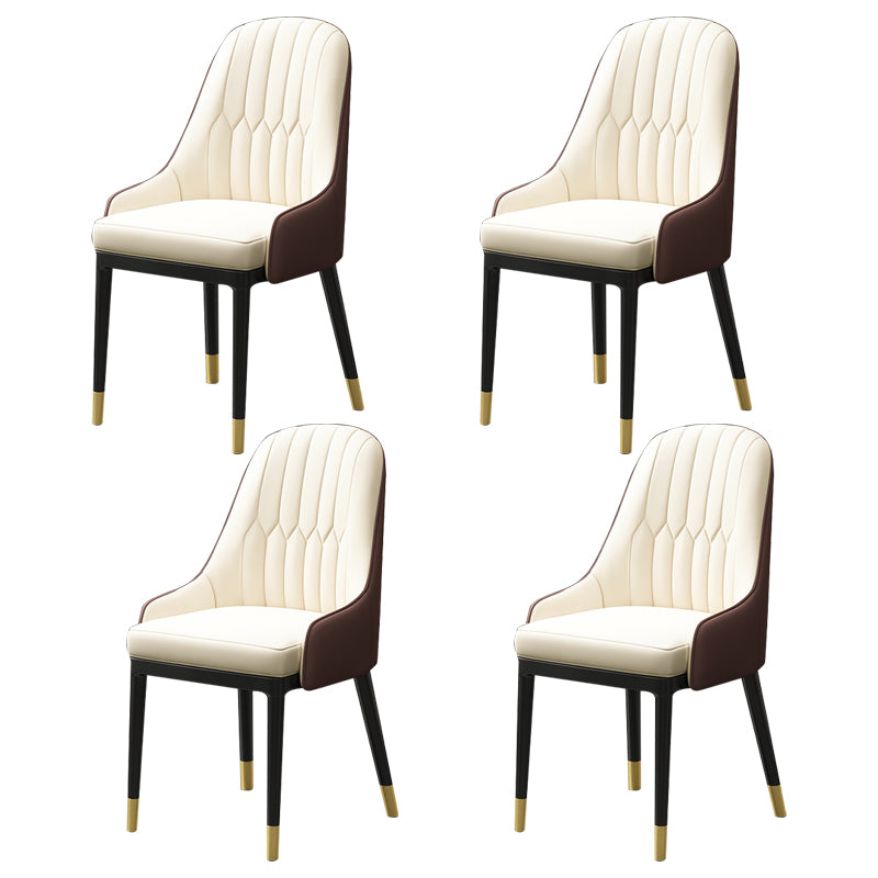 Silla de comedor de estilo escandinavo de metal, sillón de comedor Parsons para el hogar