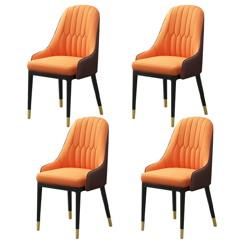 Silla de comedor de estilo escandinavo de metal, sillón de comedor Parsons para el hogar