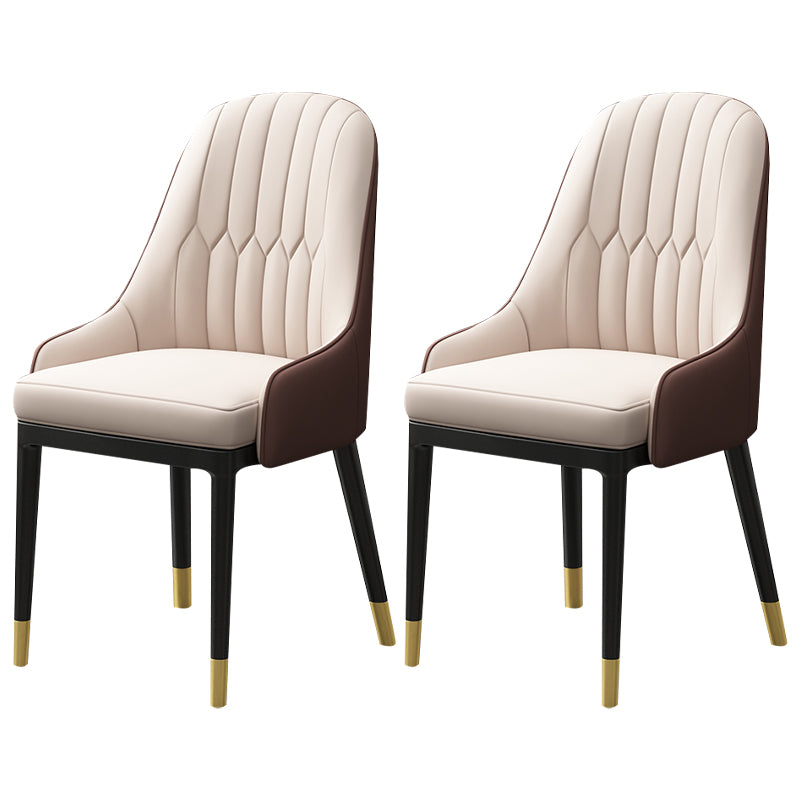 Silla de comedor de estilo escandinavo de metal, sillón de comedor Parsons para el hogar