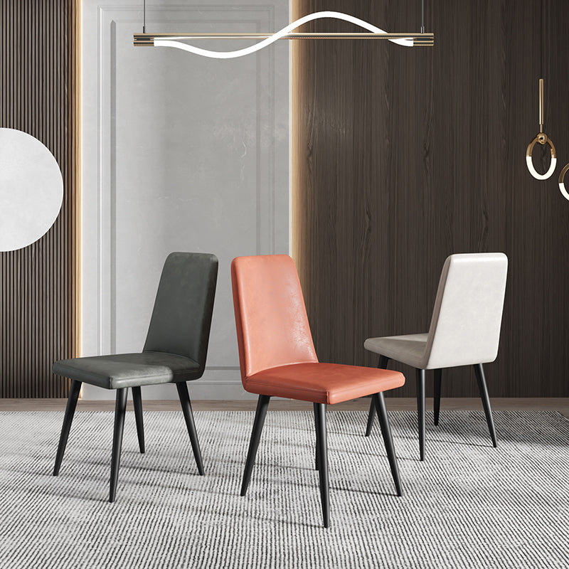 Les chaises contemporaines de salle à manger en métal ont tapissé la chaise de salle à manger de tissu de toile pour l'usage à la maison