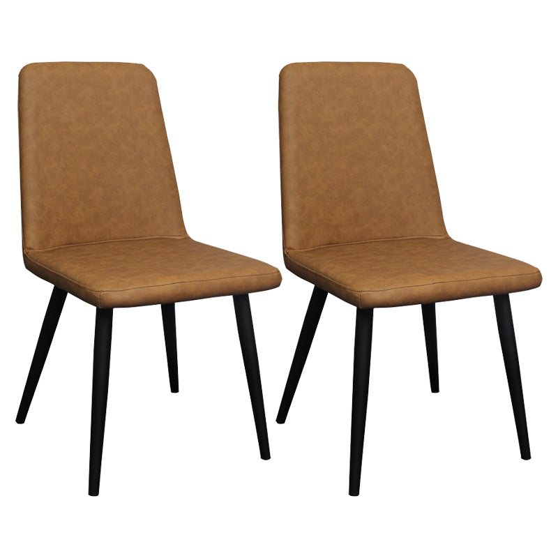Les chaises contemporaines de salle à manger en métal ont tapissé la chaise de salle à manger de tissu de toile pour l'usage à la maison