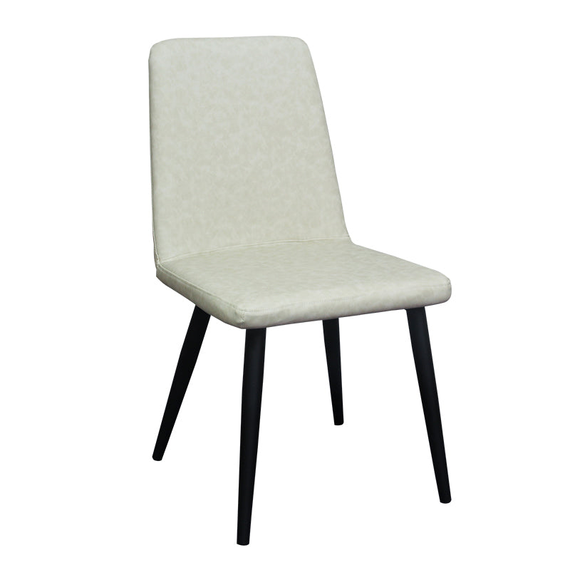 Les chaises contemporaines de salle à manger en métal ont tapissé la chaise de salle à manger de tissu de toile pour l'usage à la maison