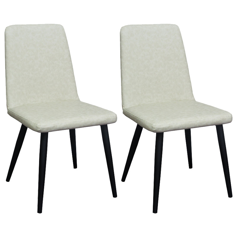 Les chaises contemporaines de salle à manger en métal ont tapissé la chaise de salle à manger de tissu de toile pour l'usage à la maison