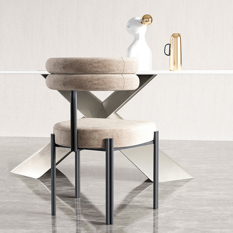 Sillas de comedor de metal estilo moderno Sillas de comedor sin brazos para cocina