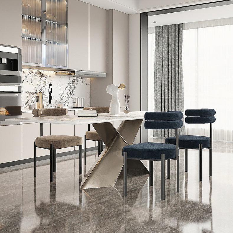 Sillas de comedor de metal estilo moderno Sillas de comedor sin brazos para cocina