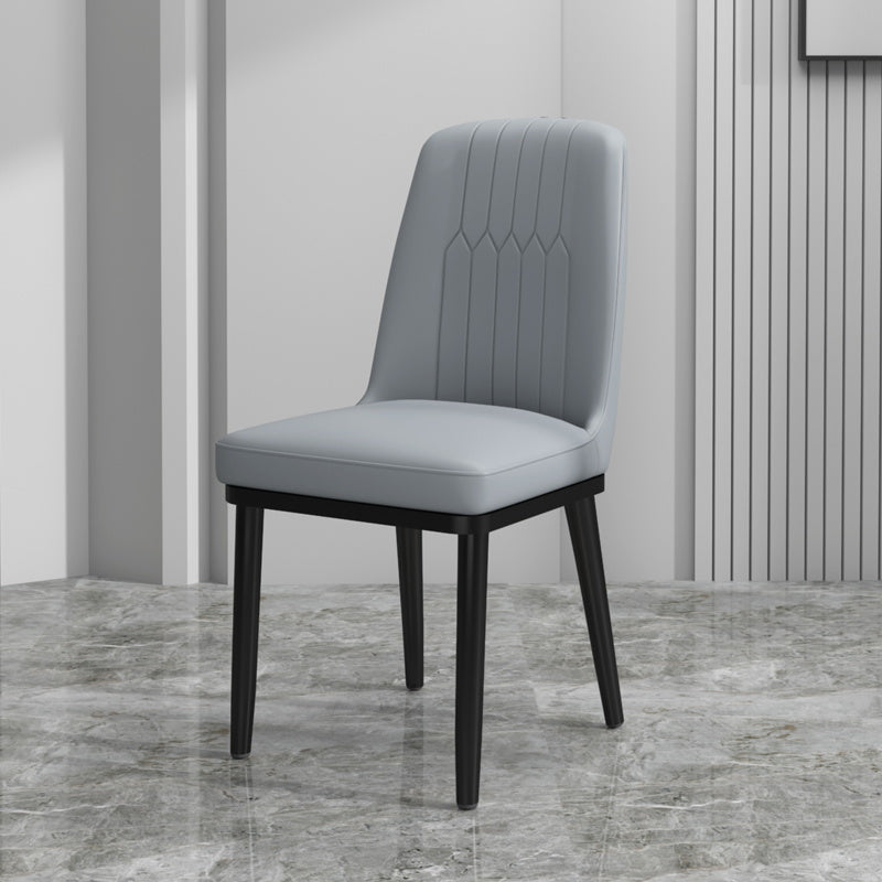 Chaise de salle à manger en métal de Style scandinave, chaise de salle à manger Parsons sans accoudoirs pour la maison