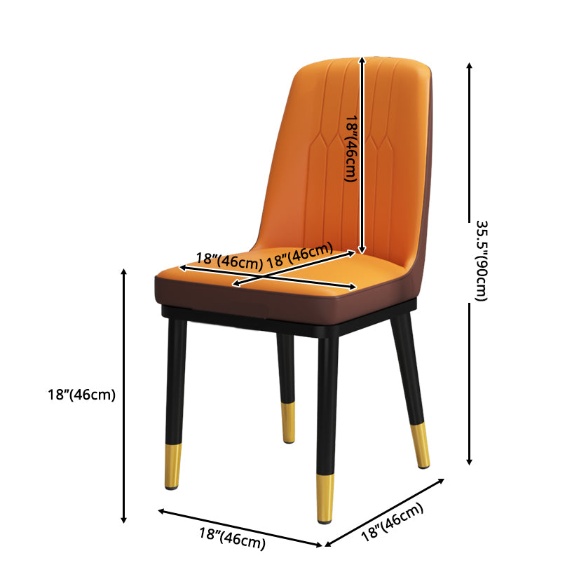 Chaise de salle à manger en métal de Style scandinave, chaise de salle à manger Parsons sans accoudoirs pour la maison