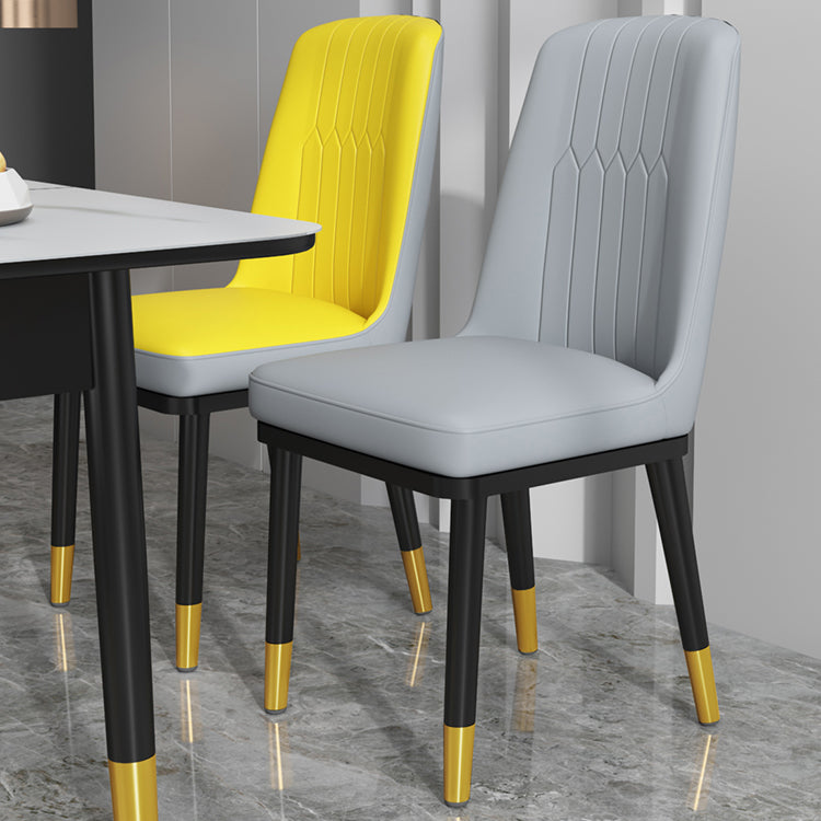 Chaise de salle à manger en métal de Style scandinave, chaise de salle à manger Parsons sans accoudoirs pour la maison