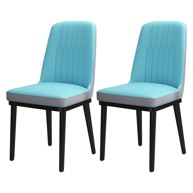 Chaise de salle à manger en métal de Style scandinave, chaise de salle à manger Parsons sans accoudoirs pour la maison