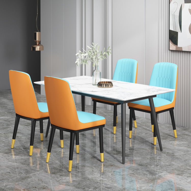 Chaise de salle à manger en métal de Style scandinave, chaise de salle à manger Parsons sans accoudoirs pour la maison