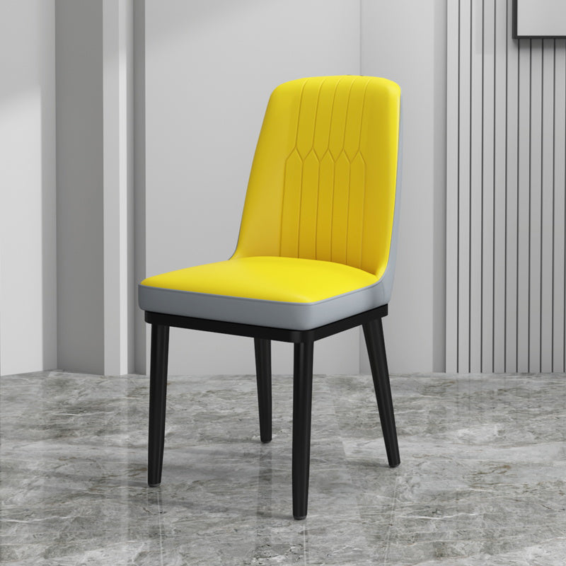 Chaise de salle à manger en métal de Style scandinave, chaise de salle à manger Parsons sans accoudoirs pour la maison