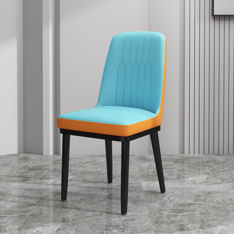 Chaise de salle à manger en métal de Style scandinave, chaise de salle à manger Parsons sans accoudoirs pour la maison