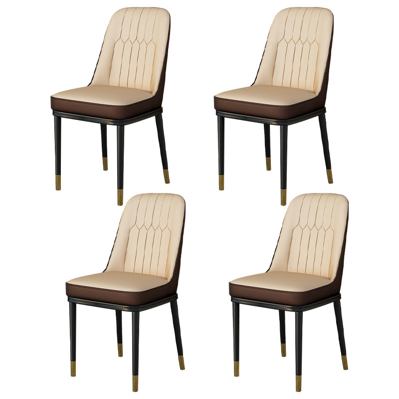 Chaise de salle à manger en métal de Style scandinave, chaise de salle à manger Parsons sans accoudoirs pour la maison