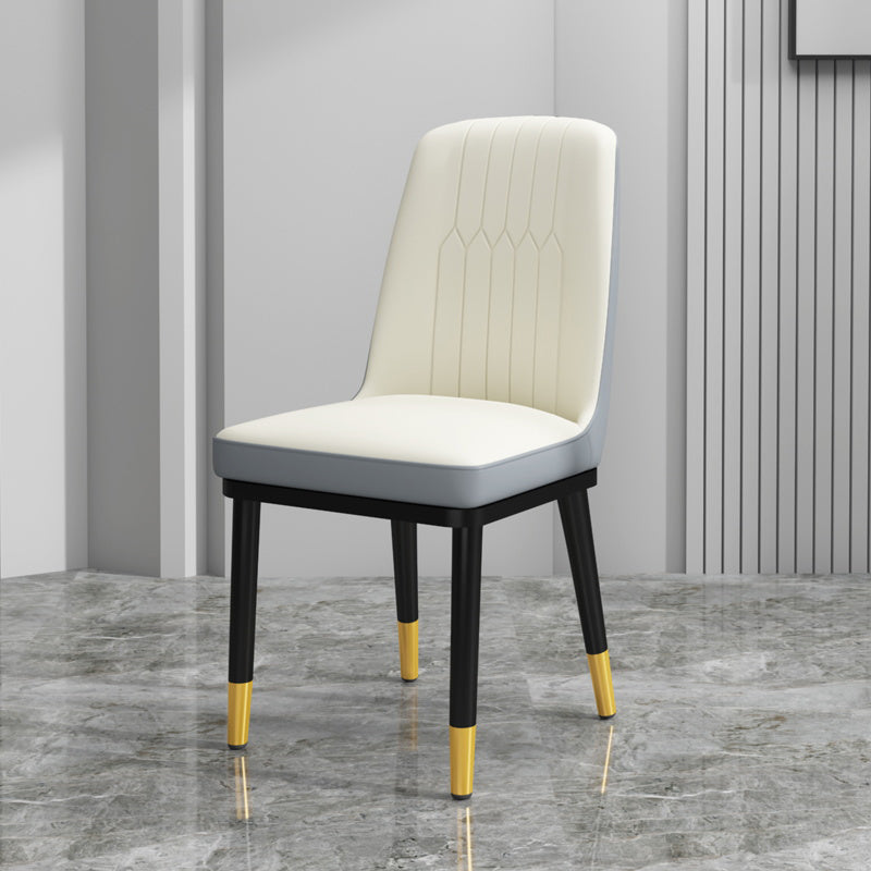 Chaise de salle à manger en métal de Style scandinave, chaise de salle à manger Parsons sans accoudoirs pour la maison