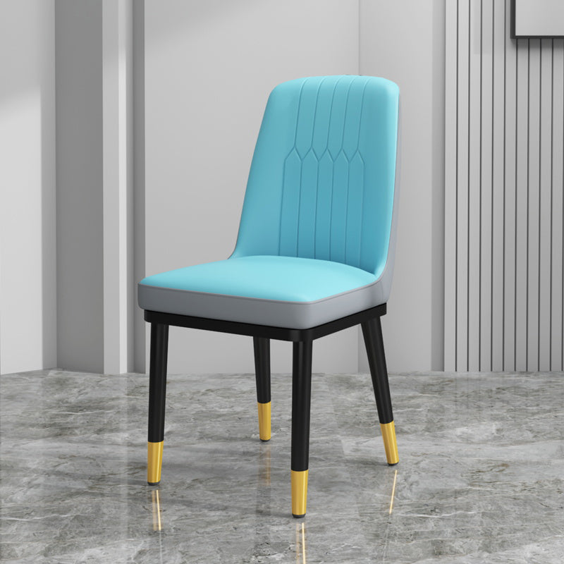 Chaise de salle à manger en métal de Style scandinave, chaise de salle à manger Parsons sans accoudoirs pour la maison