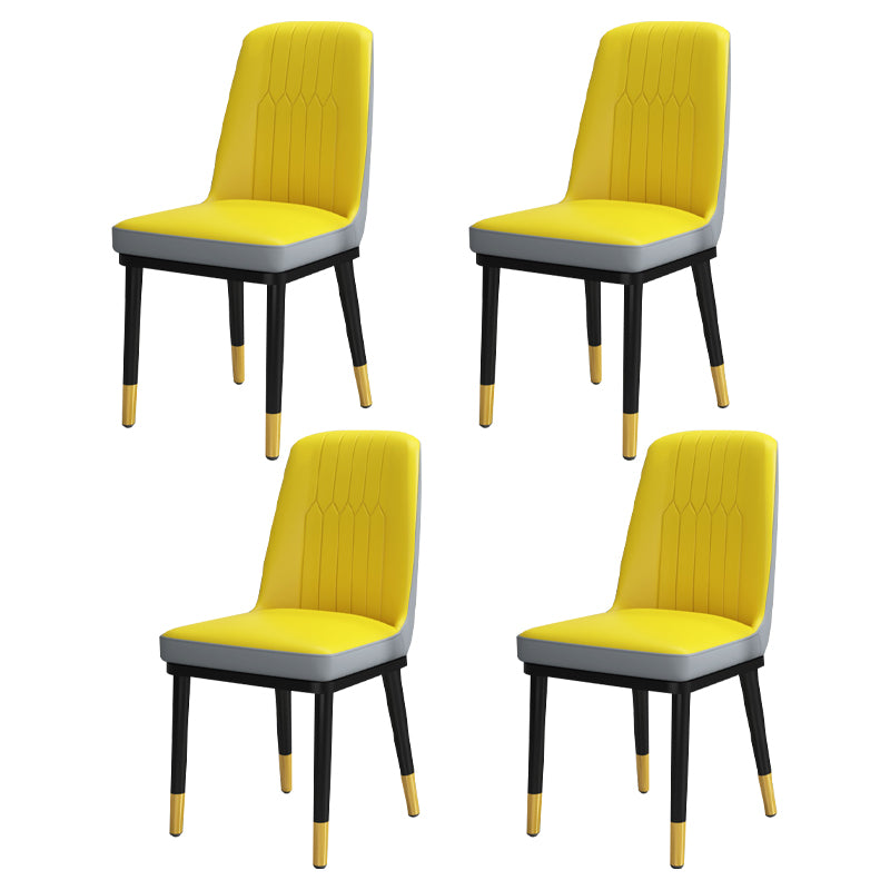 Chaise de salle à manger en métal de Style scandinave, chaise de salle à manger Parsons sans accoudoirs pour la maison