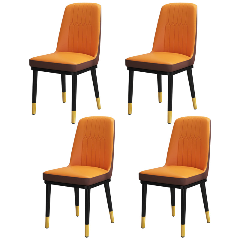 Chaise de salle à manger en métal de Style scandinave, chaise de salle à manger Parsons sans accoudoirs pour la maison