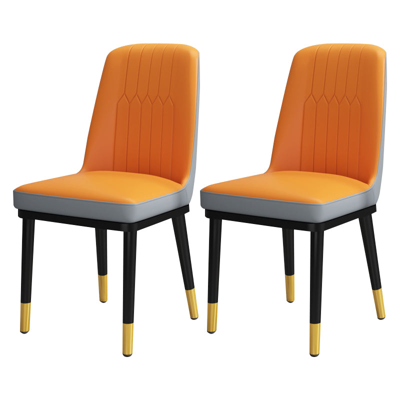 Chaise de salle à manger en métal de Style scandinave, chaise de salle à manger Parsons sans accoudoirs pour la maison